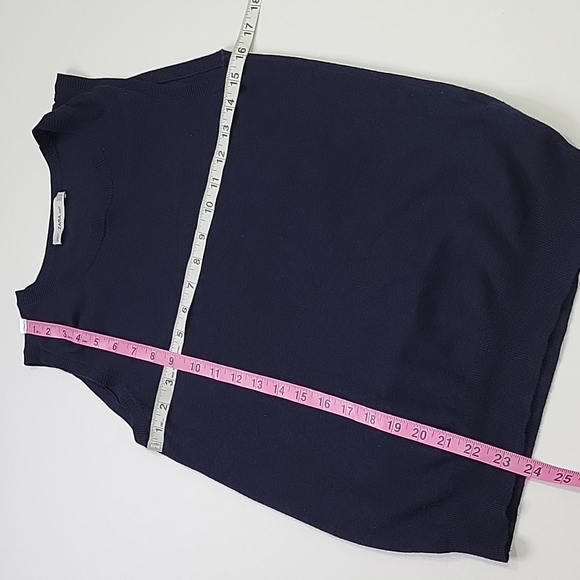 Zara Knit Navy Sweater Tank Top SZ XL - Picture 4 of 7